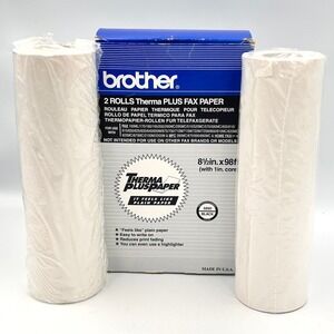 Brother 6890 Therma Plus Fax Paper 2 Rolls 8.5 x 98ft Made USA New Sealed NWT